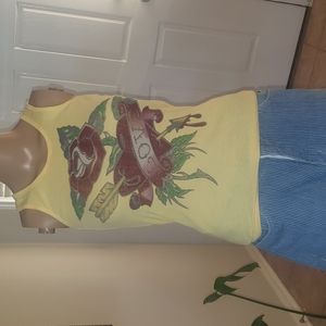 Max Love xs ribbed racerback bleeding heart tatoo graphic